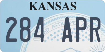 KS license plate 284APR