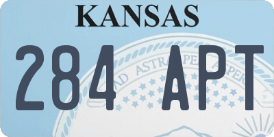 KS license plate 284APT