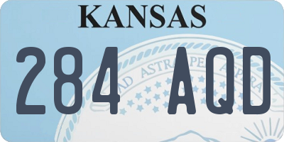 KS license plate 284AQD