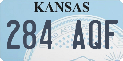 KS license plate 284AQF