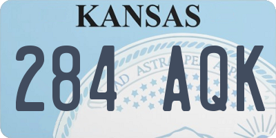 KS license plate 284AQK