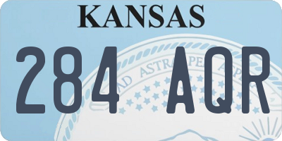 KS license plate 284AQR