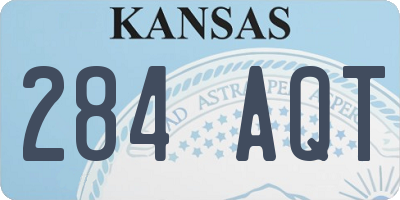 KS license plate 284AQT