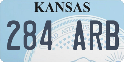 KS license plate 284ARB