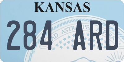KS license plate 284ARD