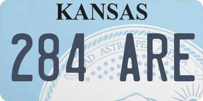 KS license plate 284ARE