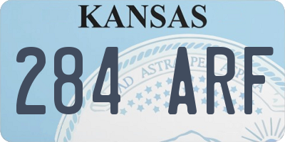 KS license plate 284ARF