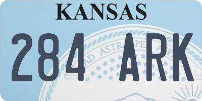 KS license plate 284ARK