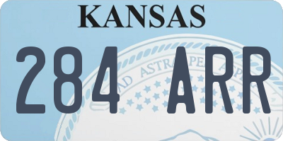 KS license plate 284ARR