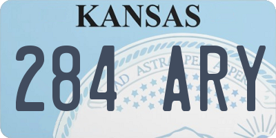 KS license plate 284ARY