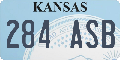 KS license plate 284ASB