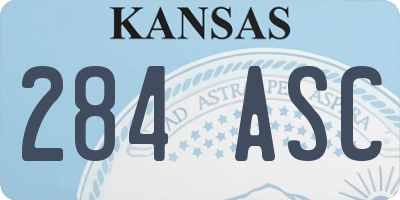 KS license plate 284ASC