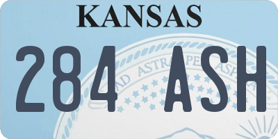 KS license plate 284ASH