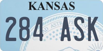 KS license plate 284ASK