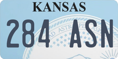 KS license plate 284ASN