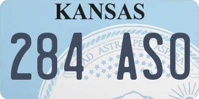 KS license plate 284ASO