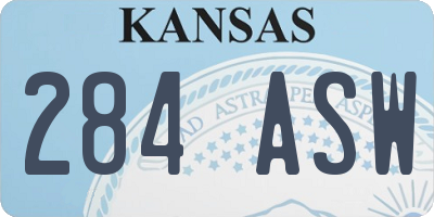 KS license plate 284ASW