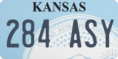 KS license plate 284ASY