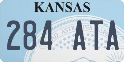 KS license plate 284ATA