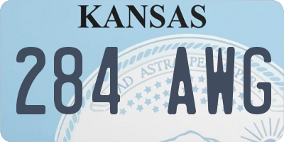 KS license plate 284AWG
