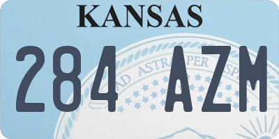 KS license plate 284AZM