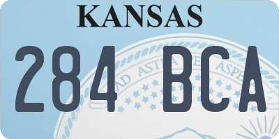 KS license plate 284BCA