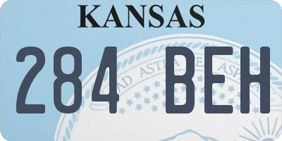 KS license plate 284BEH