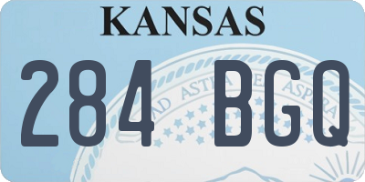 KS license plate 284BGQ