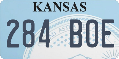 KS license plate 284BOE