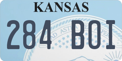 KS license plate 284BOI