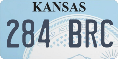 KS license plate 284BRC