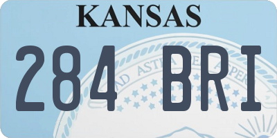 KS license plate 284BRI