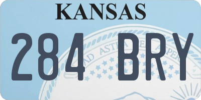KS license plate 284BRY