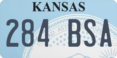 KS license plate 284BSA