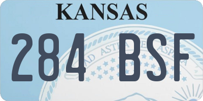 KS license plate 284BSF