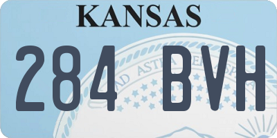 KS license plate 284BVH