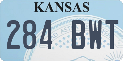 KS license plate 284BWT