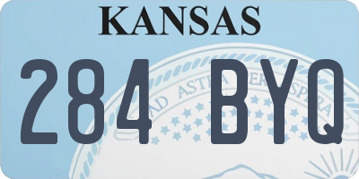 KS license plate 284BYQ