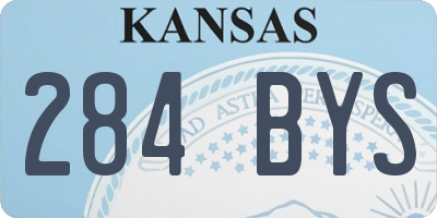 KS license plate 284BYS