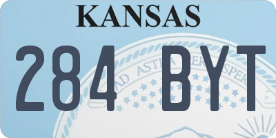 KS license plate 284BYT
