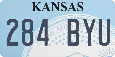 KS license plate 284BYU