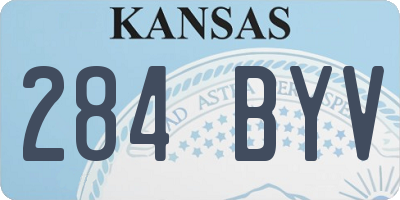 KS license plate 284BYV