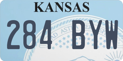 KS license plate 284BYW