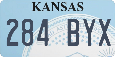 KS license plate 284BYX