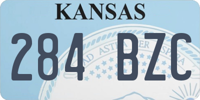 KS license plate 284BZC