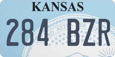 KS license plate 284BZR