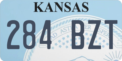 KS license plate 284BZT