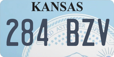 KS license plate 284BZV