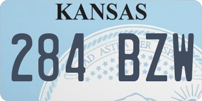 KS license plate 284BZW