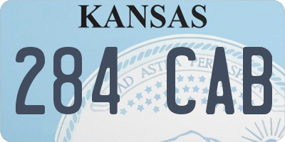 KS license plate 284CAB